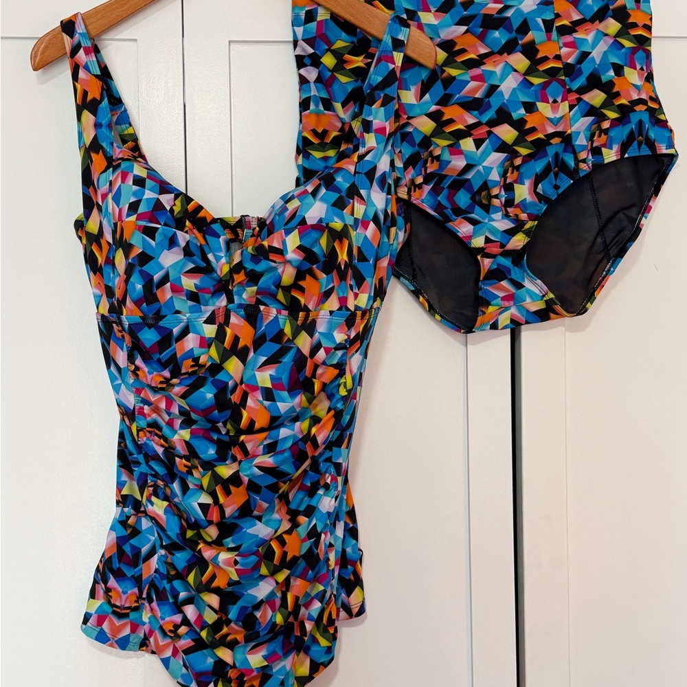 Torrid Multicolor Geometric Swimsuit